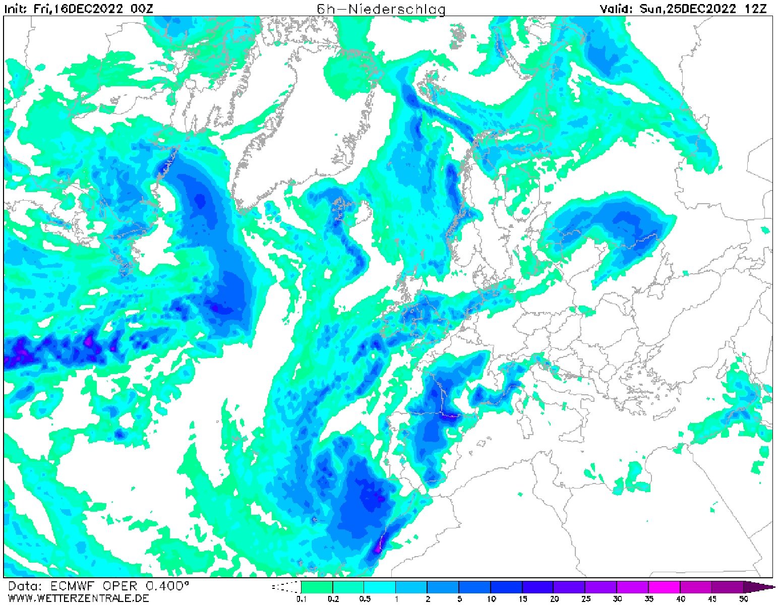 Lloverá el día de Navidad en Catalunya ECMWF Wetterzentrale