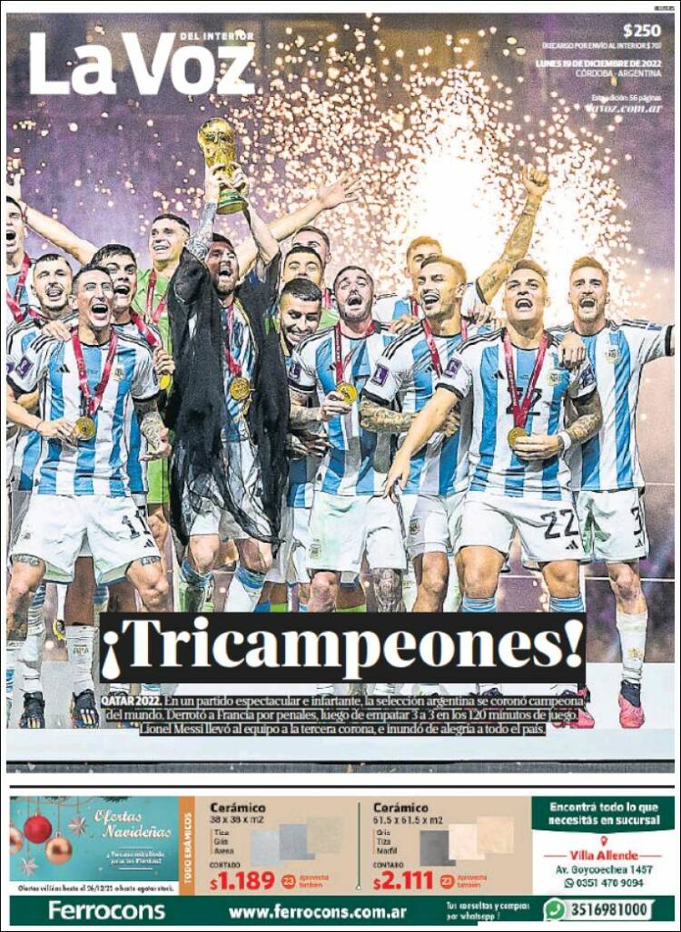 La Voz Portada Mundial Qatar 2022 Argentina Leo Messi 19 12 2022