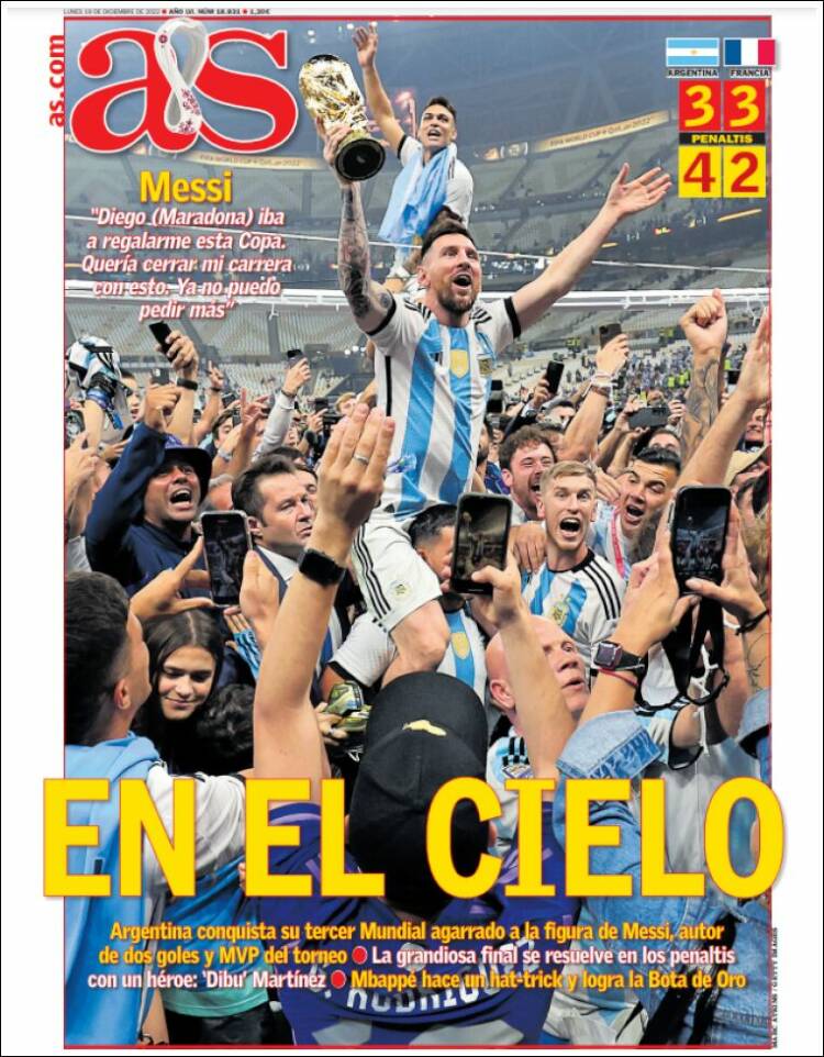 As Portada Mundial Qatar 2022 Argentina Leo Messi 19 12 2022