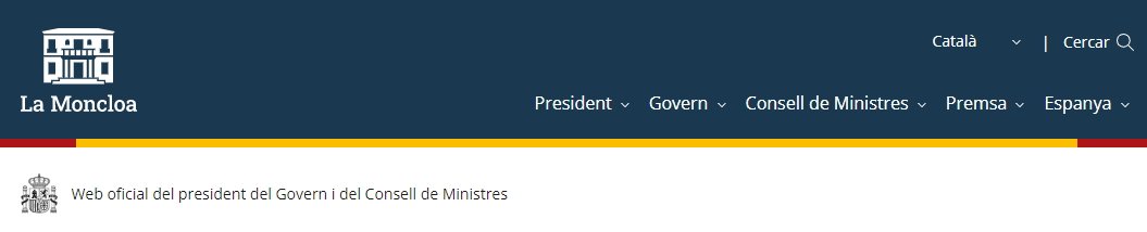 Web La Moncloa en catalán títulos lamoncloa.es