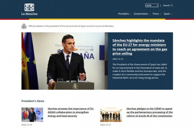 Web La Moncloa en inglés lamoncloa.es Web La Moncloa en inglés lamoncloa.es