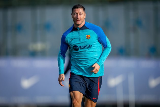 Robert Lewandowski entrenamiento Barça / Foto: FC Barcelona