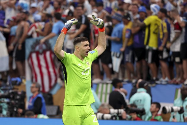 Emiliano Martínez celebrando una parada en la final del Mundial / Foto: Europa Press Emiliano Martínez celebrando una parada en la final del Mundial / Foto: Europa Press