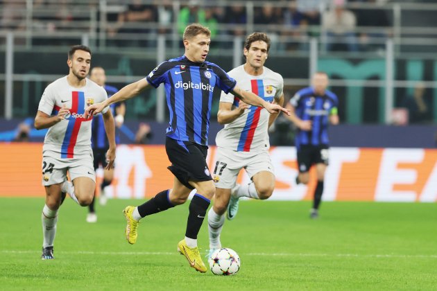 Nicolo Barella Eric Garcia Marcos Alonso Barça Inter / Foto: Europa Press