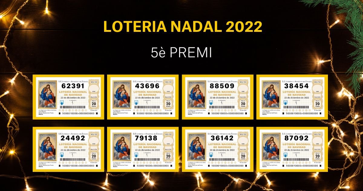 Cinquens premis Loteria Nadal 2022