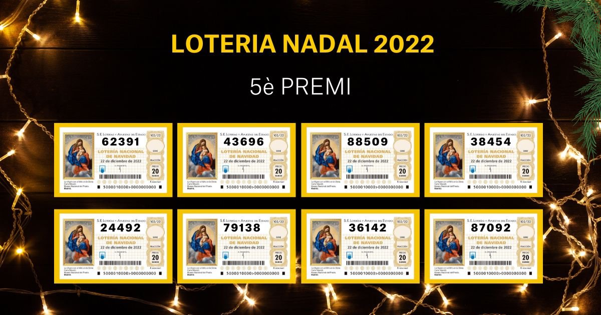 Cinquens premis Loteria Nadal 2022 Cinquens premis Loteria Nadal 2022