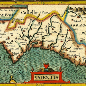 Mapa del País Valencià (segle XVI). Font Cartoteca de Catalunya