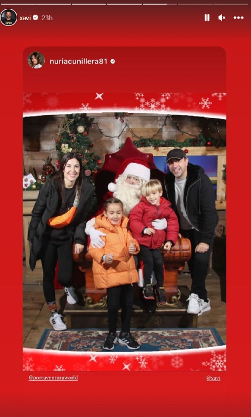 Xavi y sus niños con Papá Noel IG Stories