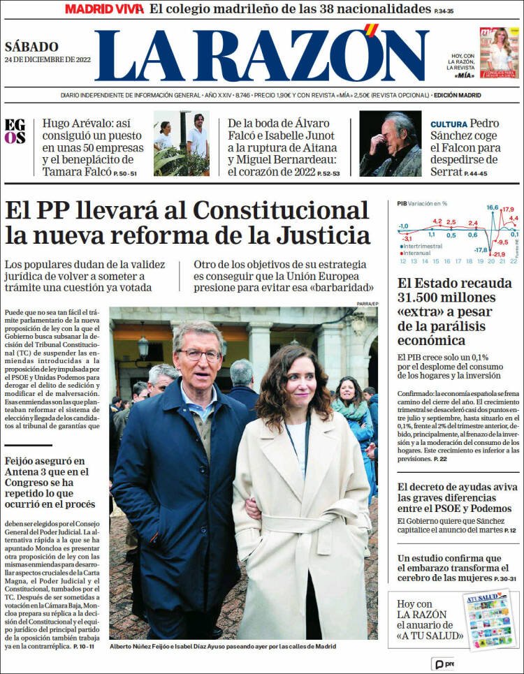 Portada La Razón Portada La Razón
