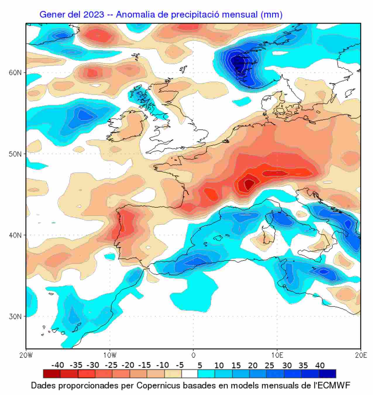 Aquest gener la pluja i la neu costaran de veure / Servei Meteorològic de Catalunya