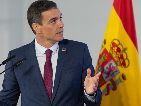 El presidente del Gobierno español, Pedro Sánchez, durante la comparecencia | Fotografia: Europa Press