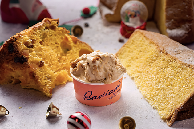 Gelat de panettone amb xocolata blanca i fruita confitada / Foto: Badiani Gelat de panettone amb xocolata blanca i fruita confitada / Foto: Badiani