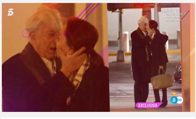 Mario Vargas Llosa besa Isabel Mario Vargas Llosa besa Isabel