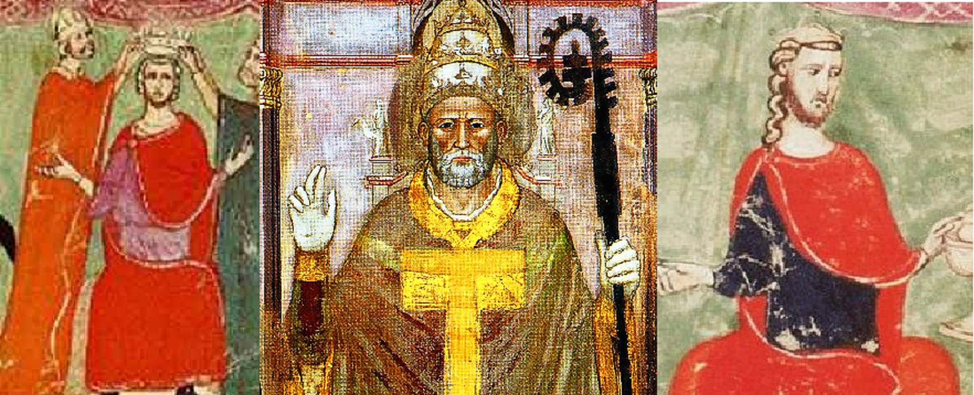 Manfred I, Inocenci VI i Pere el Gran. Font: Wikimedia Commons Manfred I, Inocenci VI i Pere el Gran. Font: Wikimedia Commons