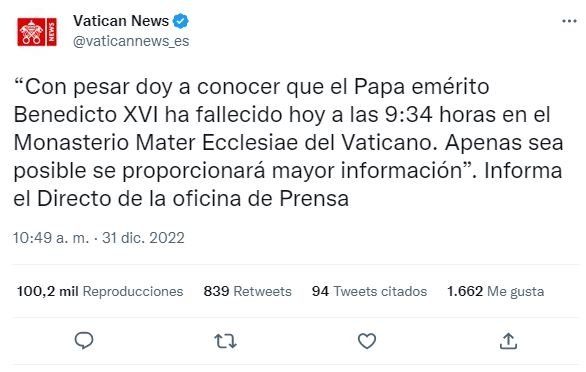 Tweet Vatican News Tweet Vatican News