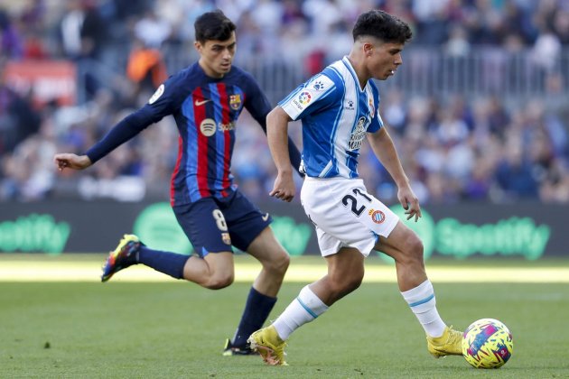 Pedri Nico Melamed Barça Espanyol / Foto: EFE