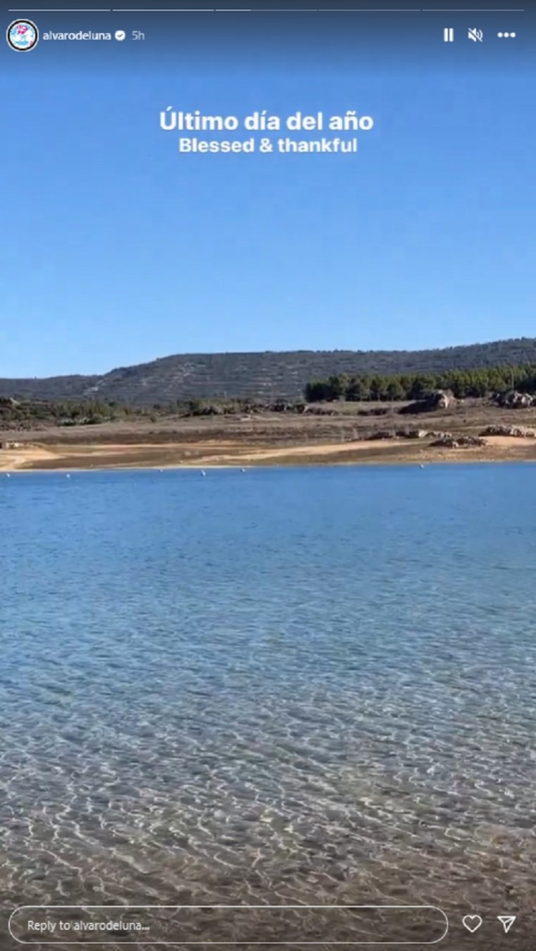 Álvaro de Luna, en el mismo lago en el que han ido Laura Escanes y Roma . IG stories