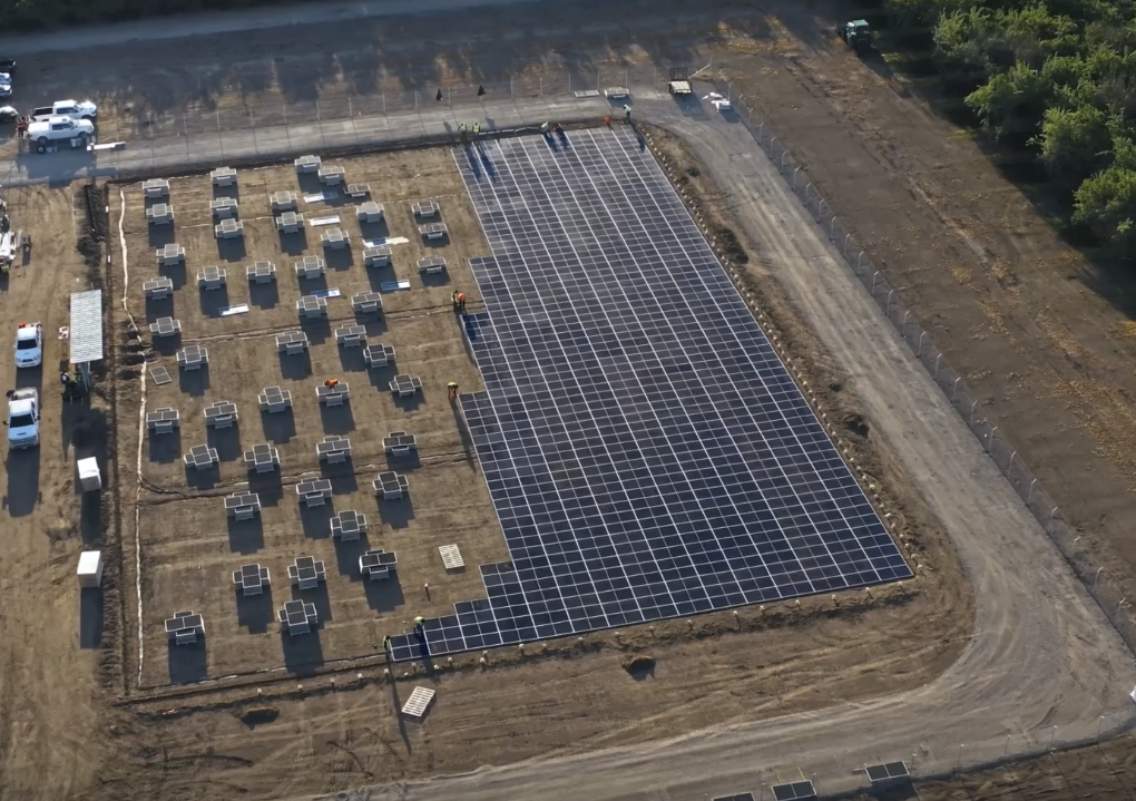 An American company develops solar panels that are installed directly on the ground