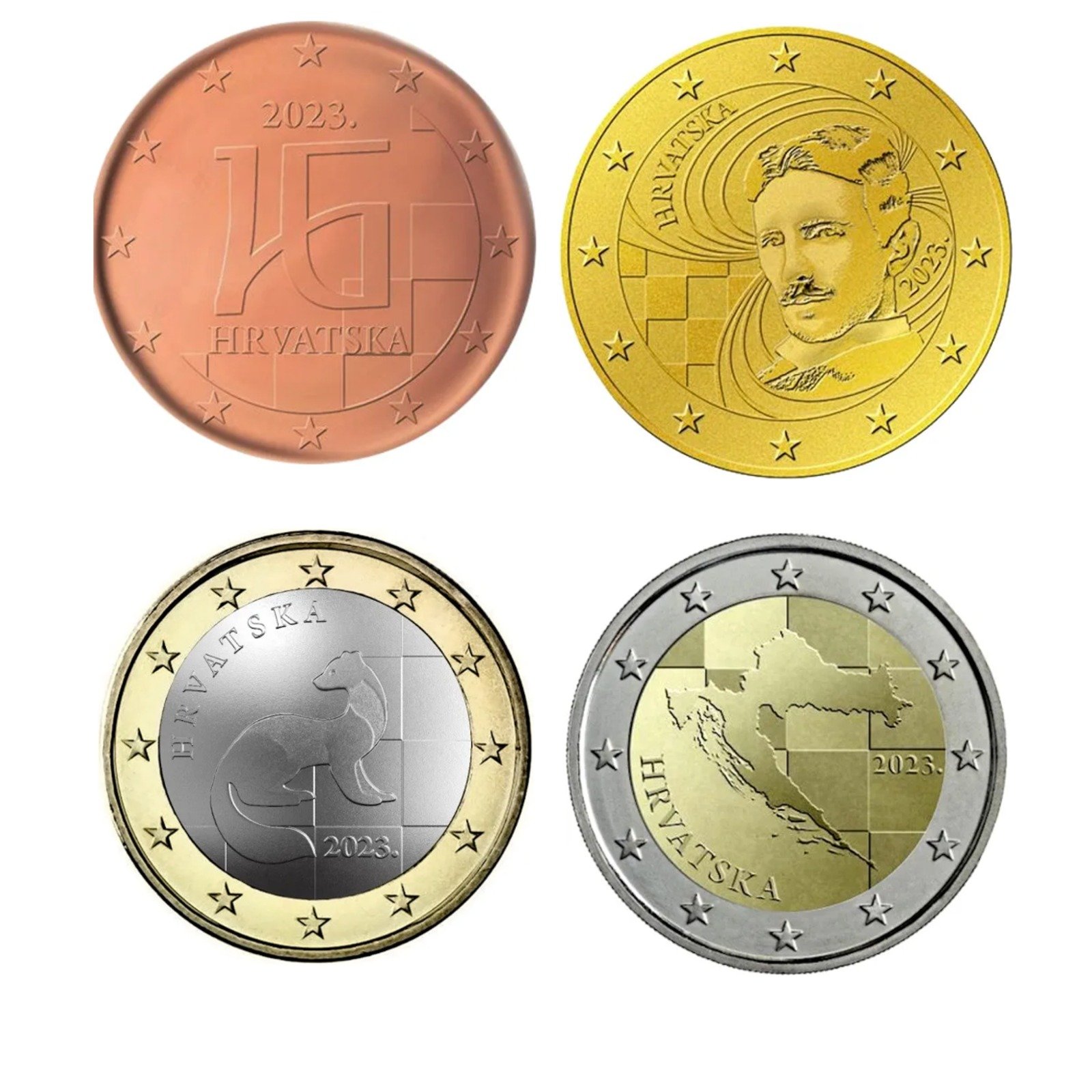 Así son las nuevas monedas de euro de Croacia