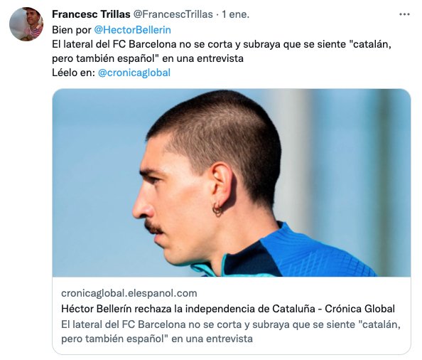 Bellerin independencia Twitter