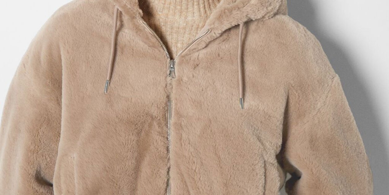 Chaqueta teddy con capucha cheap