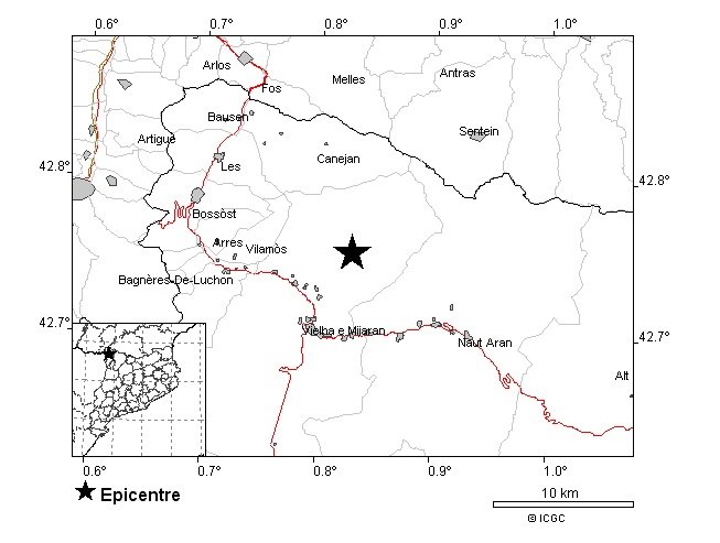 Terratrèmol de magnitud 2,4 a la Val d'Aran