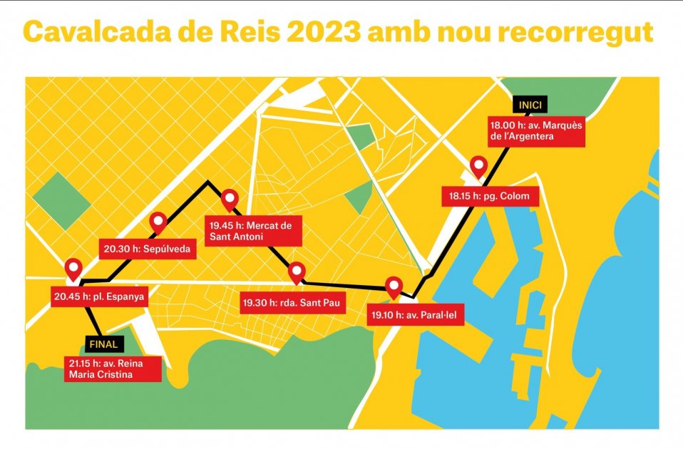 recorregut cavalcada reis barcelona 2023 mapa pdf