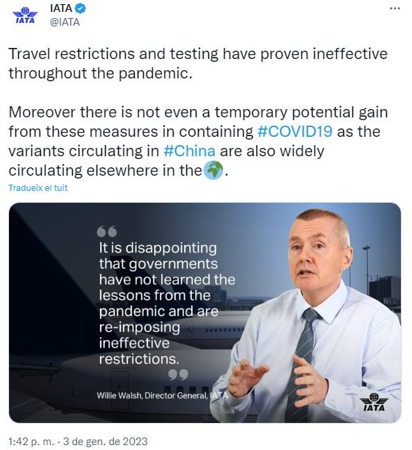 Tuiy IATA restricciones covid