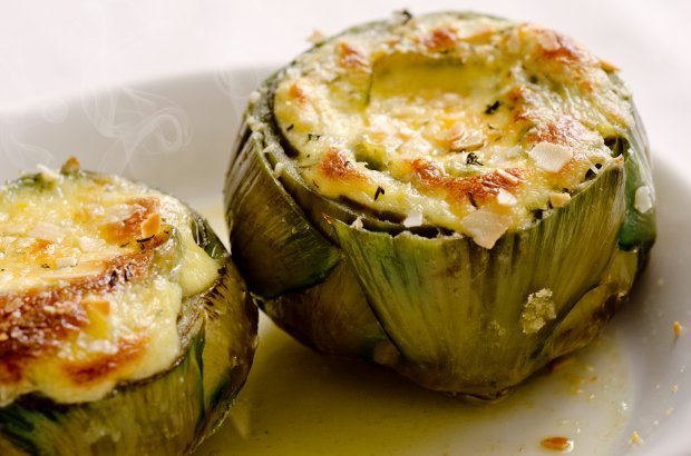 Alcachofa rellenada de jamón y queso / Foto: SRecetas Alcachofa rellenada de jamón y queso / Foto: SRecetas
