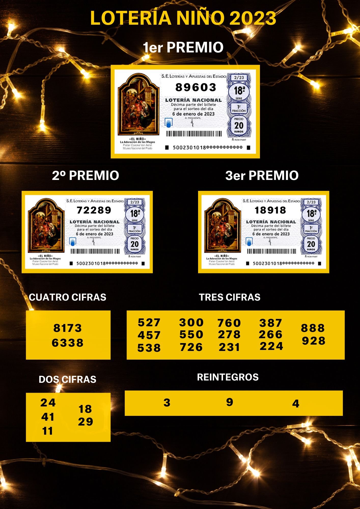 numeros premiados loteria nino 2023 resultados