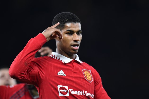 Marcus Rashford celebra gol Manchester United / Foto: EFE - Peter Powell