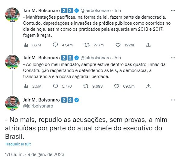 TUIT golpe de estado Bolsonaro