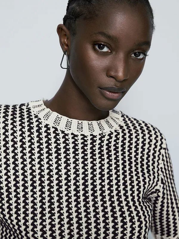 Jersey de punt de màniga curta amb ziga-zaga