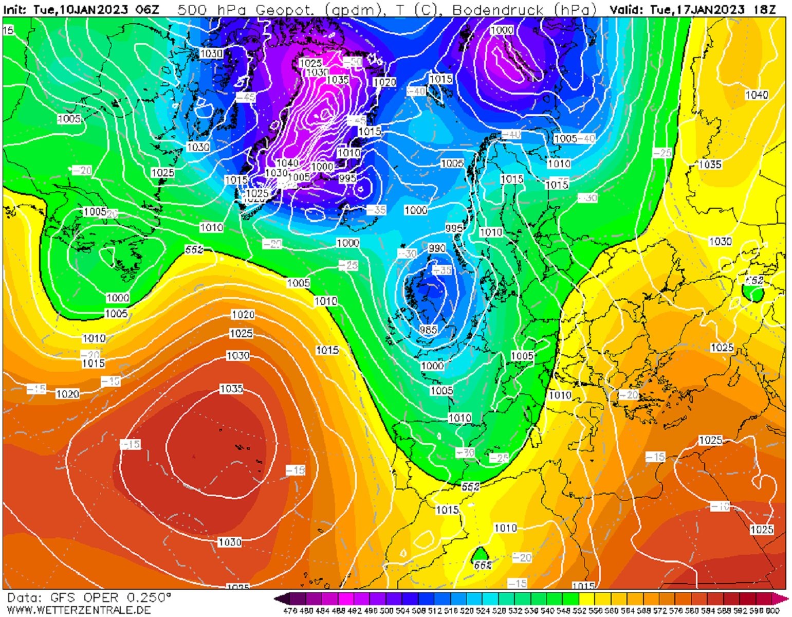  30ºC a 5.600 metros martes, 17 de enero GFS Wetterzentrale