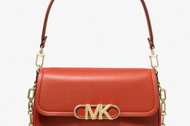 Bolso de hombro Parker de piel en naranja de Michael Kors2