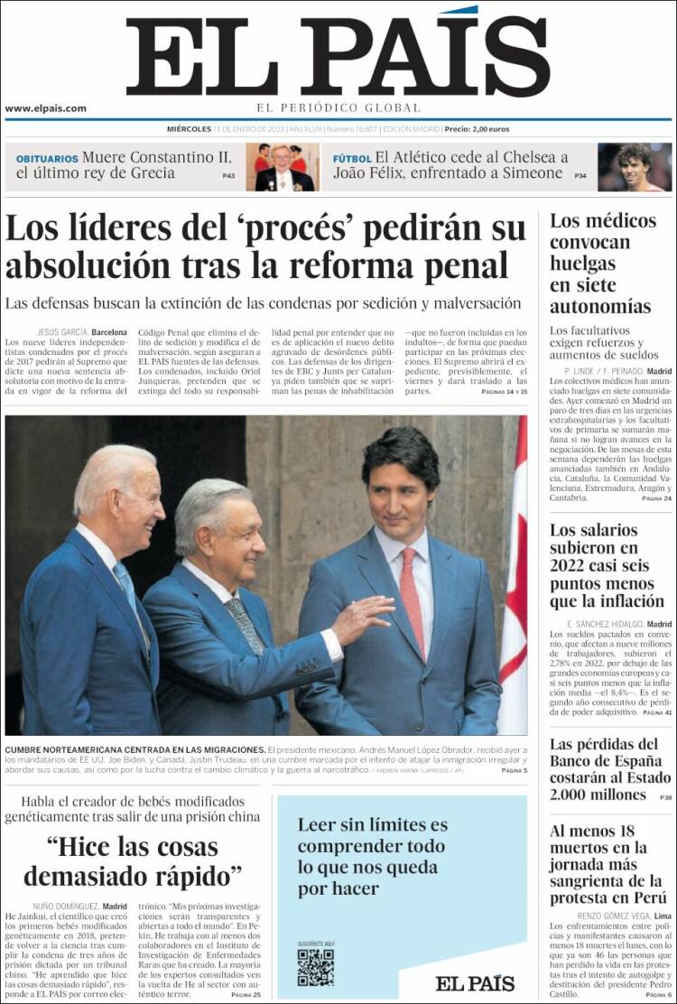 elpais portada 11 1 23