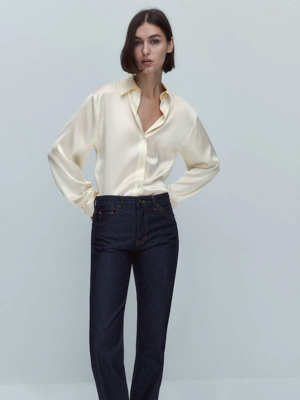 Camisa de seda entallada1