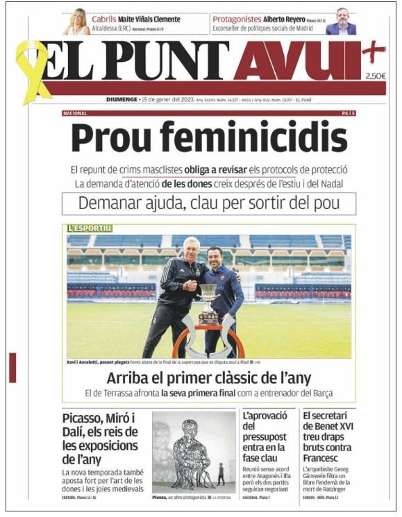 el punt avui 15 de gener portada el punt avui 15 de gener portada