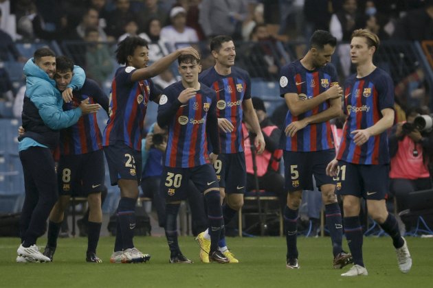 celebración gol FC Barcelona final Supercopa / Foto: EFE - Juan Carlos Cárdenas