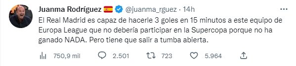 Juanma Rodríguez Barça Madrid tuit 2 Twitter