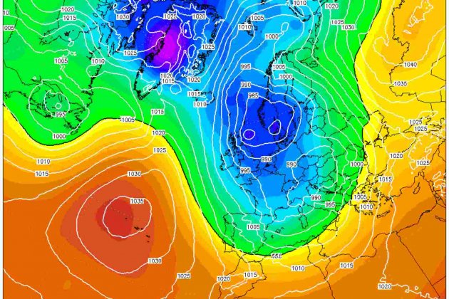 Este año hay una entrada de aire frío que coincide con la semana de los barbudos en Catalunya / Wetterzentrale ECMWF