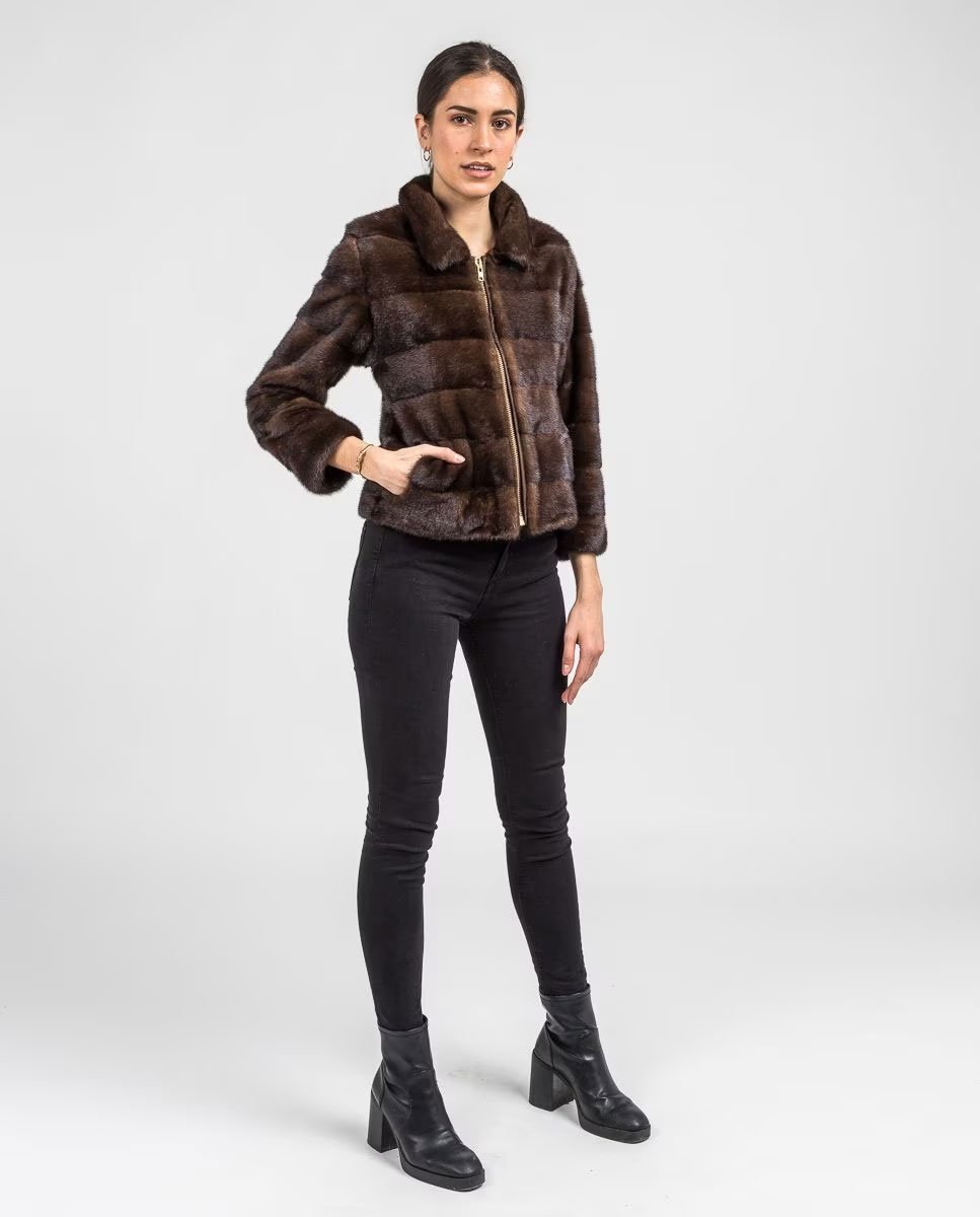 Chaqueta de pelo de mujer de visón de De la Roca Chaqueta de pelo de mujer de visón de De la Roca