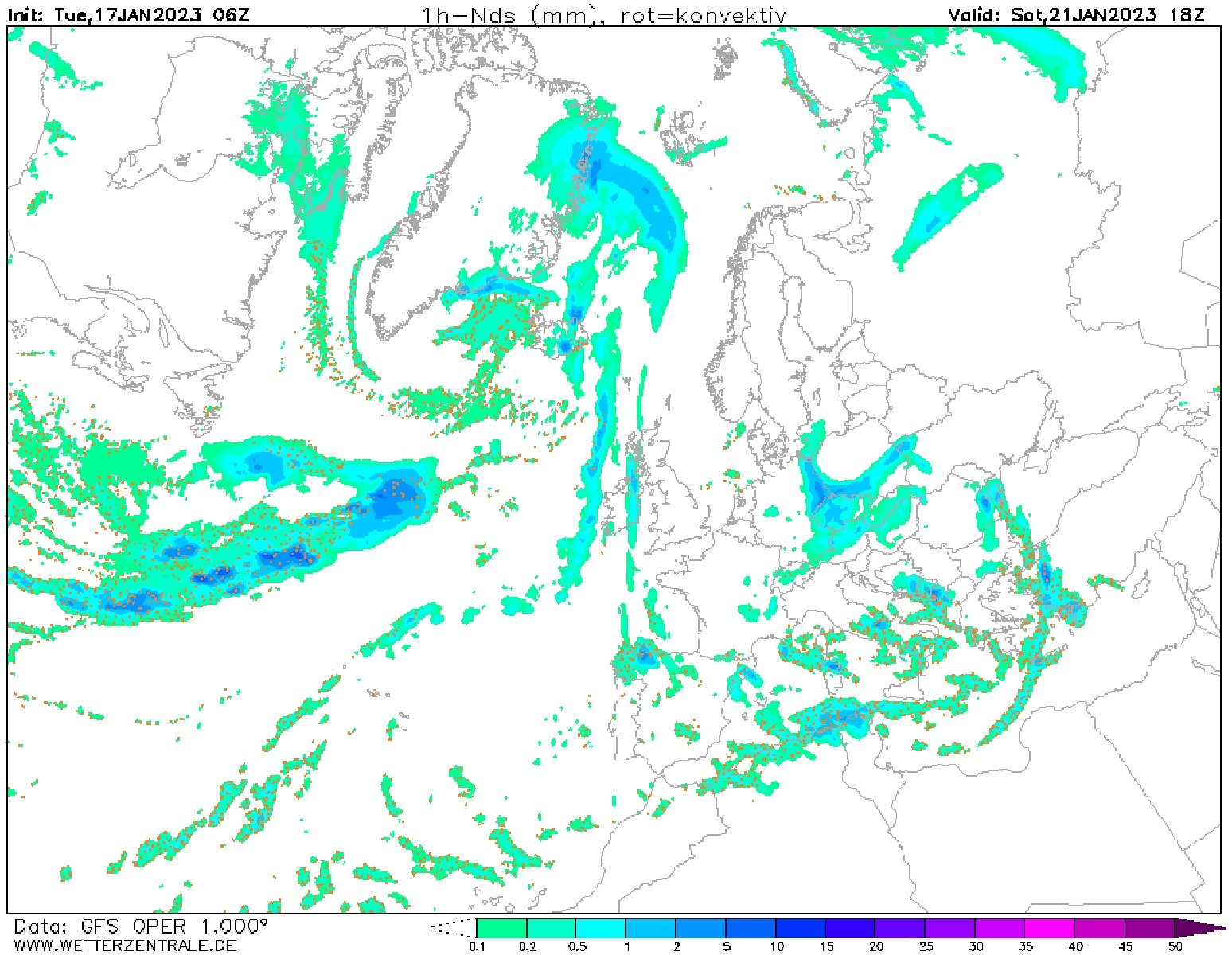 Neu cotes baixes dissabte, 21 de gener tarda GFS Wetterzentrale