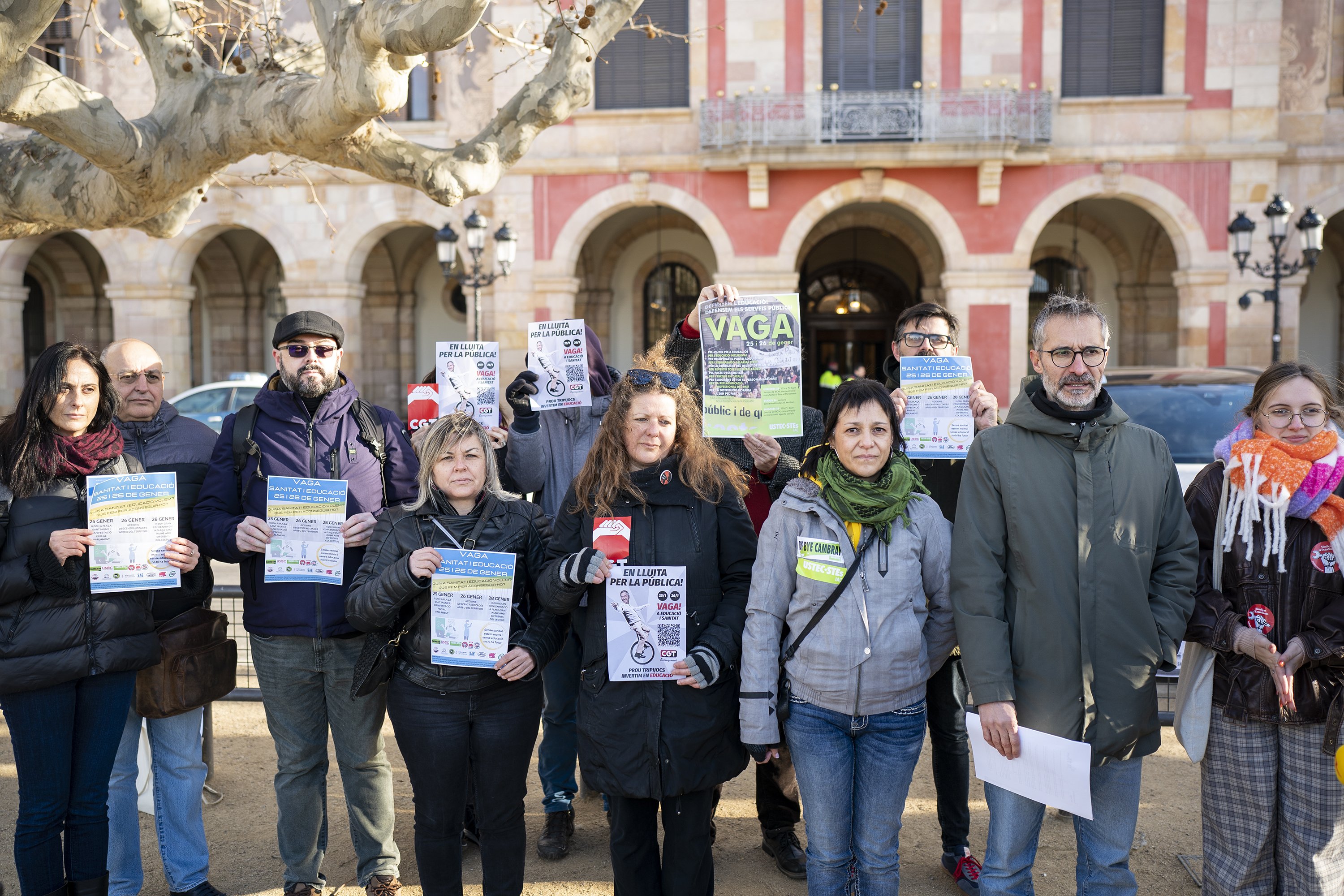 Educació i sanitat fan una crida per salvar els serveis públics amb les vagues del 25 i 26 de gener