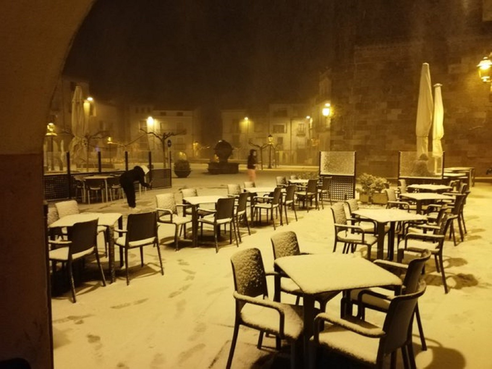 Primera nevada de la temporada a Prades Foto @Espluguina75