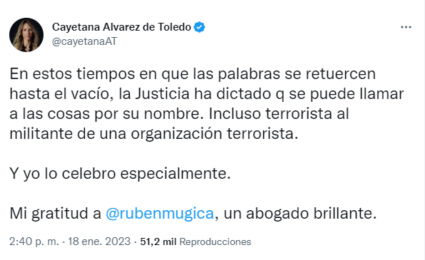 Tuit cayetana alvarez de toledo juicio padre pablo iglesias