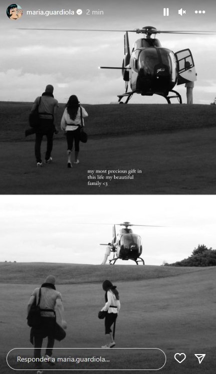 Maria Guardiola con Pep helicóptero Instagram