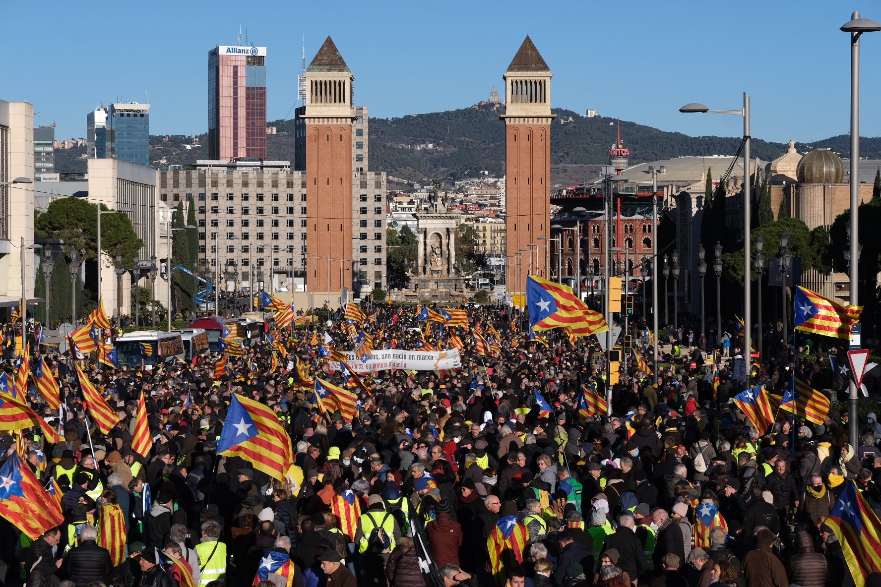 Així ha vist 'The Washington Post' la manifestació independentista de Montjuïc