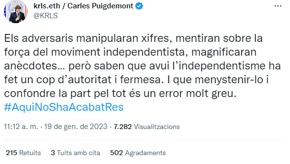 Piulada Carles Puigdemont