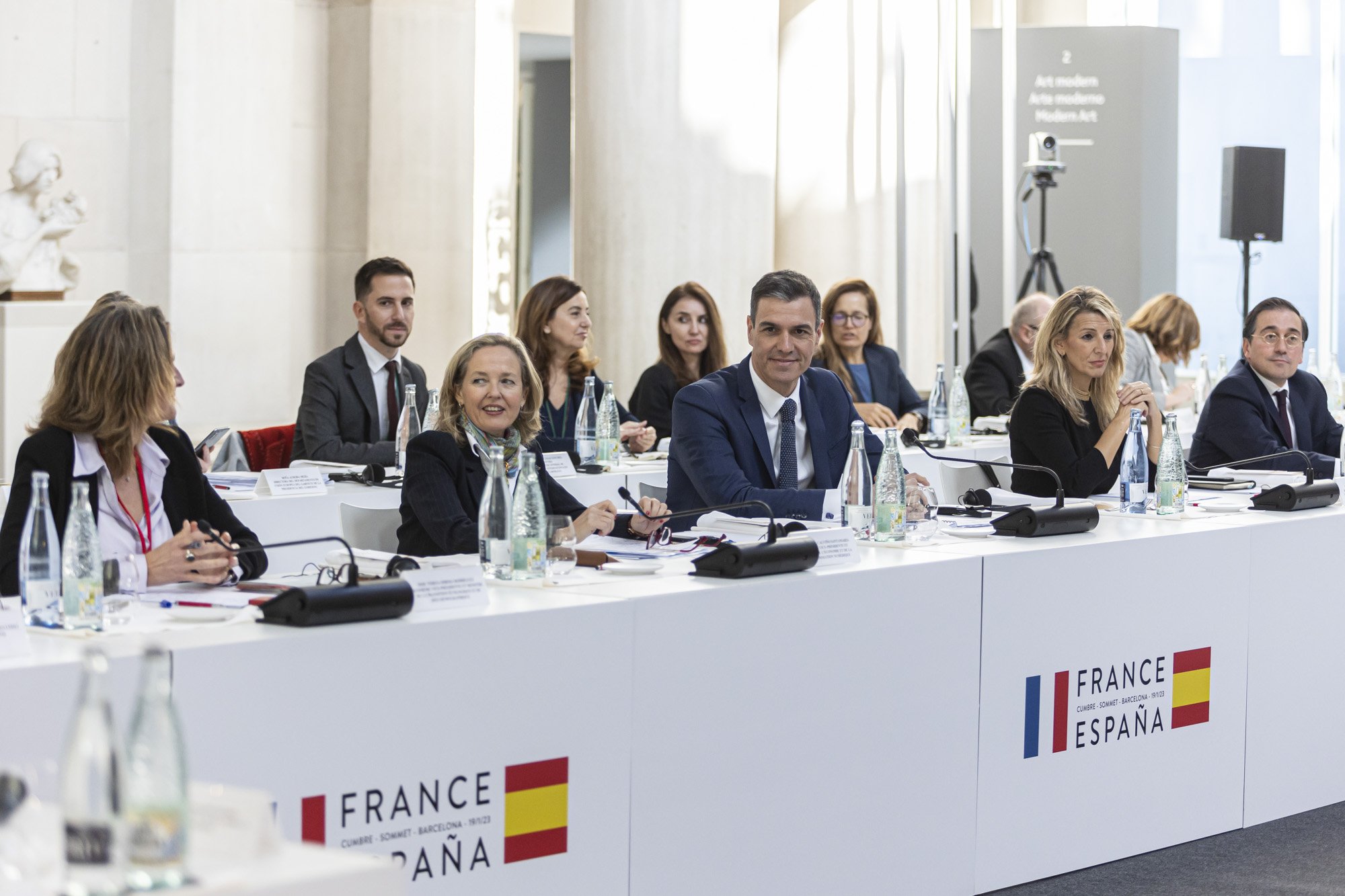 pedro sanchez y ministros cumbre hispanofrancesa Montse Giralt pedro sanchez y ministros cumbre hispanofrancesa Montse Giralt